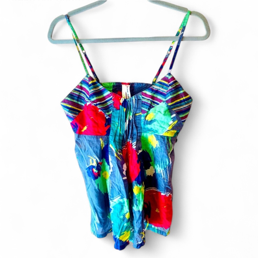 Y2K O’NEILL FLORAL SPAGHETTI STRAP BEACHY LIGHTWEIGHT FLOWY TANK TOP SIZE MEDIUM